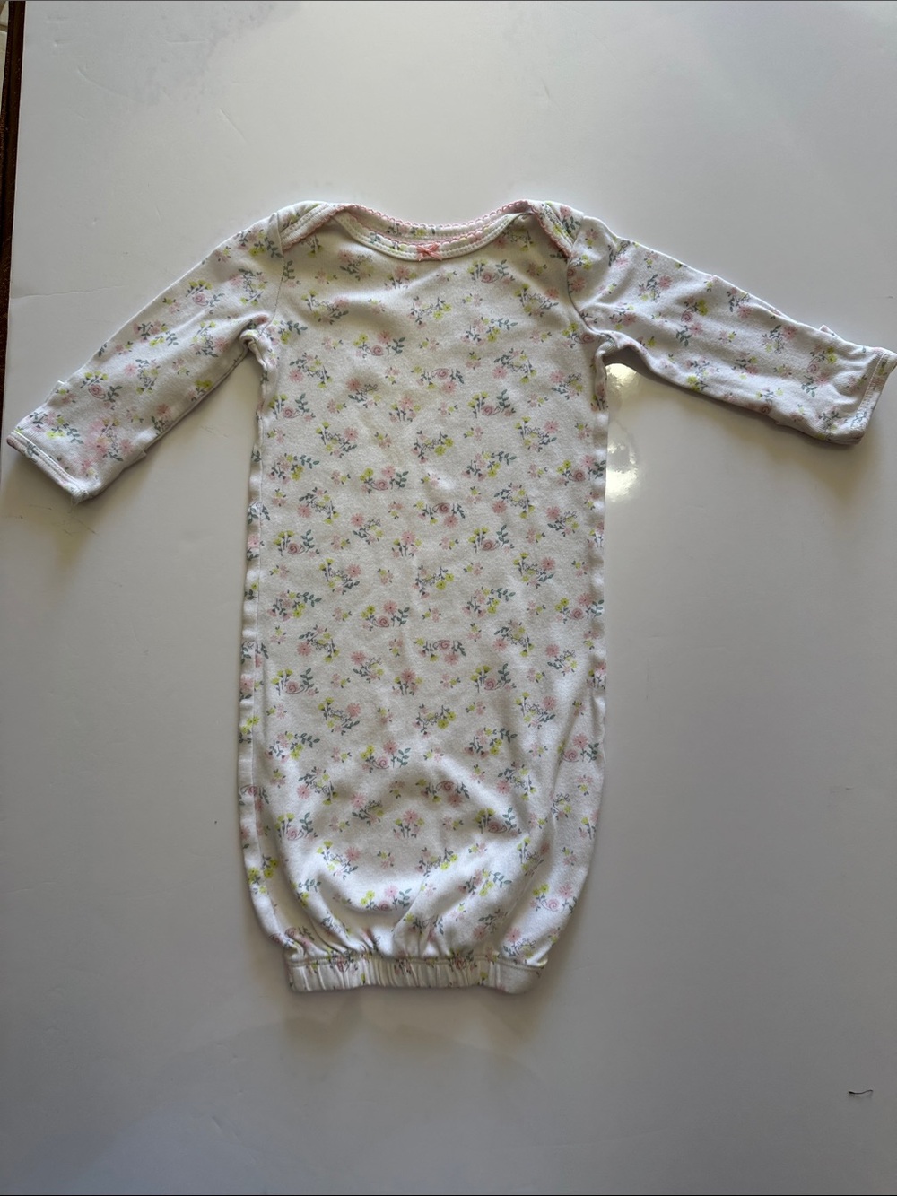 Pink Floral Infant Sleep Gown - Long Sleeve Cozy Pajama